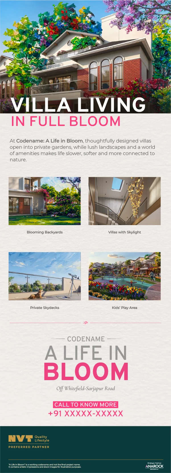Illustration of villa living at A Life in Bloom